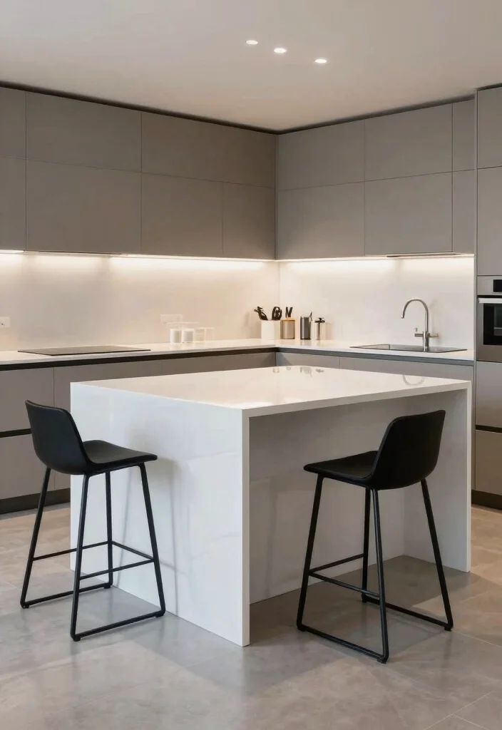 16 Modern Kitchen Island Ideas With Sleek Functionality - 5. Sleek and Sophisticated: High-Gloss Finishes 1