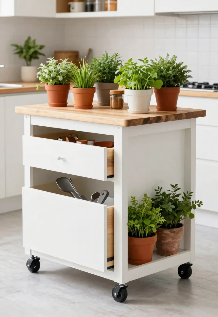 16 Modern Kitchen Island Ideas With Sleek Functionality - 6. Portable Perfection: Rolling Kitchen Islands 1
