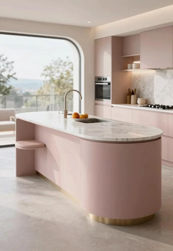 16 Modern Kitchen Island Ideas With Sleek Functionality - 7. Unique Shapes: Curvilinear Islands 1