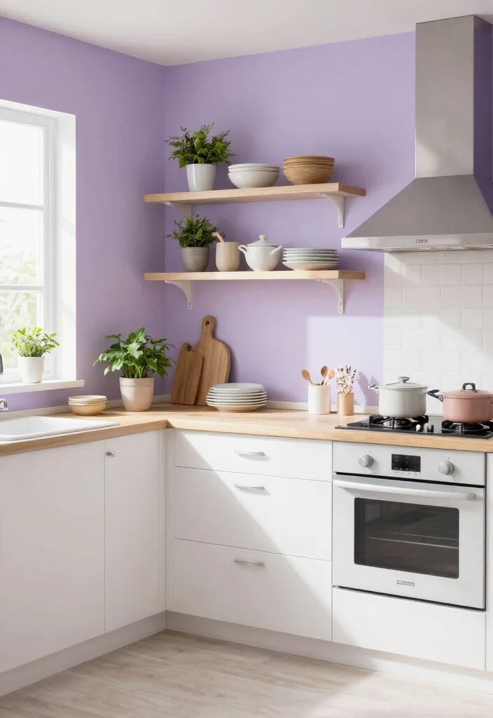 16 Paint for Kitchen Walls Ideas That Refresh Instantly 13 16 Paint for Kitchen Walls Ideas That Refresh Instantly - 13. Soft Lavender - A Unique Choice 1