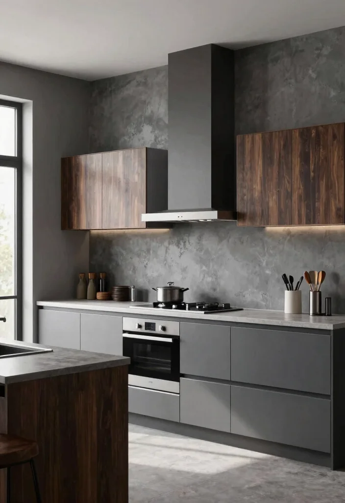 16 Paint for Kitchen Walls Ideas That Refresh Instantly 14 16 Paint for Kitchen Walls Ideas That Refresh Instantly - 14. Urban Gray - Industrial Charm 1