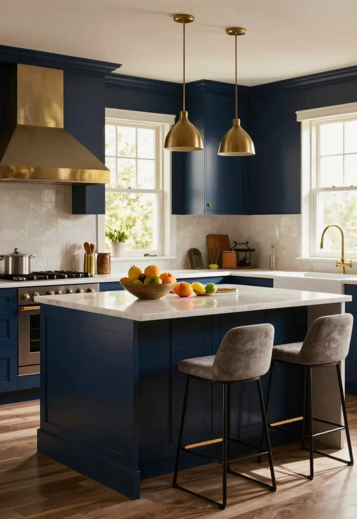 16 Paint for Kitchen Walls Ideas That Refresh Instantly 4 16 Paint for Kitchen Walls Ideas That Refresh Instantly - 4. Cool Navy Blue - Bold Sophistication 1