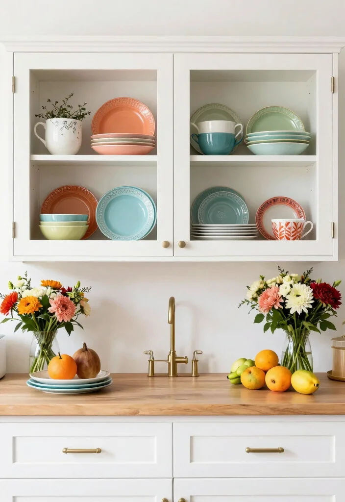 16 Wall Cabinets Kitchen Ideas With Smart Organization - 15. Seasonal Displays: Change It Up 1