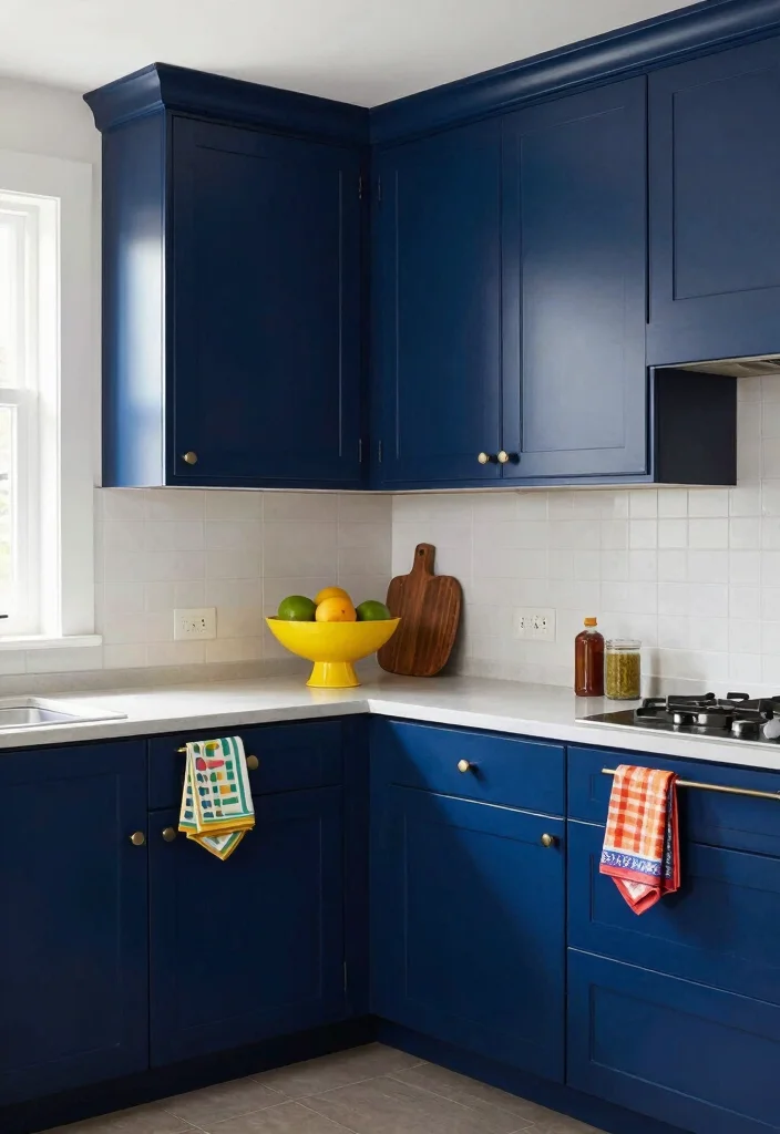 16 Wall Cabinets Kitchen Ideas With Smart Organization - 4. Color Pop: Bold Painted Cabinets 1