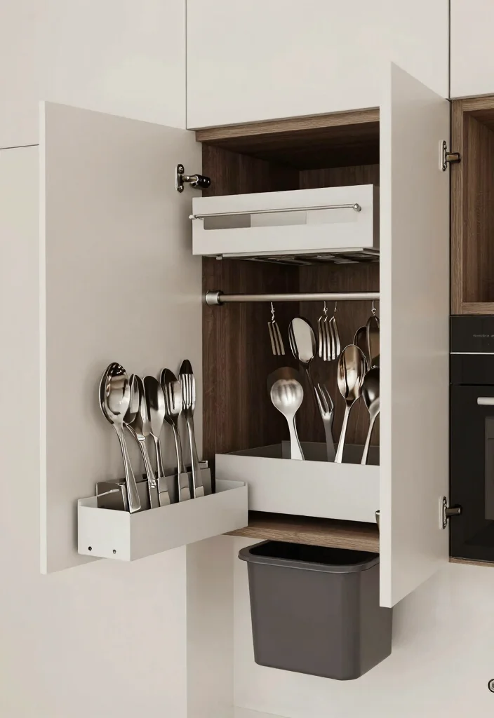 16 Wall Cabinets Kitchen Ideas With Smart Organization - 9. Smart Storage Solutions: Hidden Organization 1
