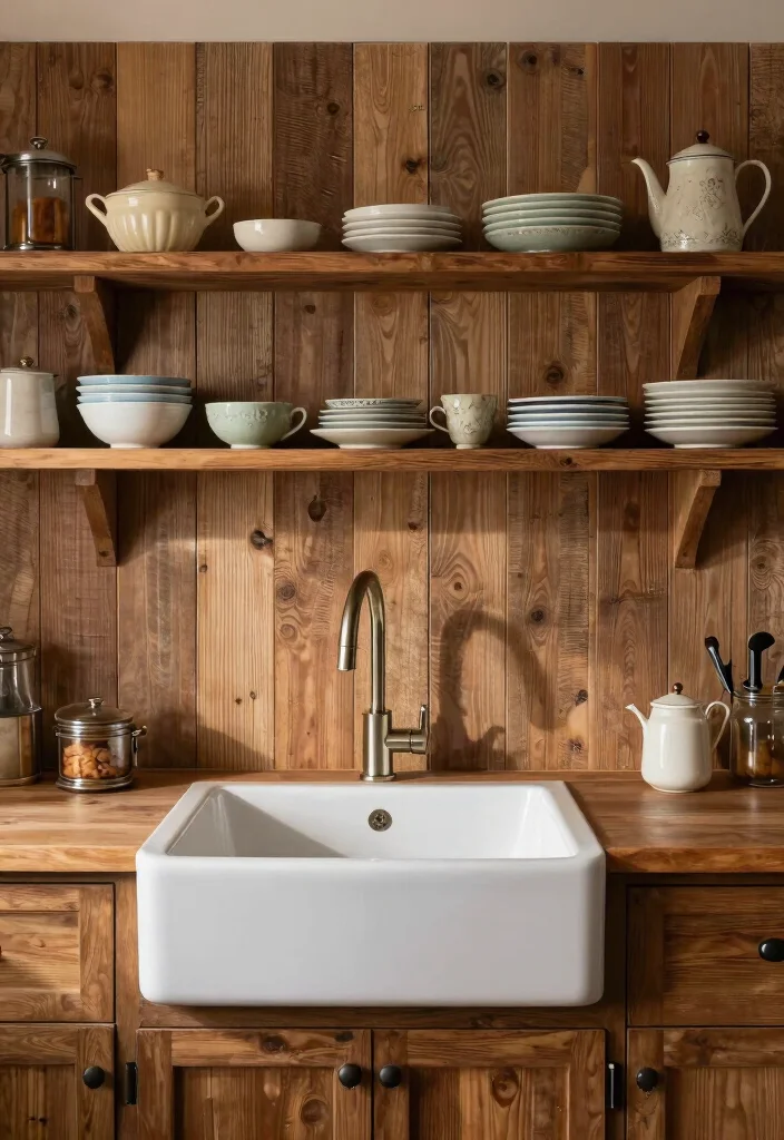 16 Wallpaper for Kitchen Ideas That Add Personality - 10. Rustic Wood Paneling 1