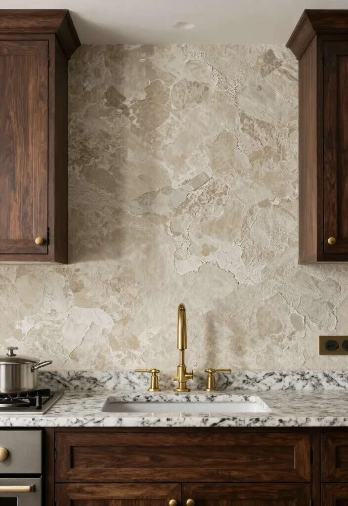 16 Wallpaper for Kitchen Ideas That Add Personality - 6. Mottled Textures 1