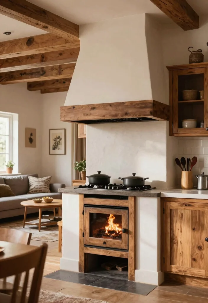 16 Wood Cook Stove Kitchen Ideas With Vintage Charm 11 16 Wood Cook Stove Kitchen Ideas With Vintage Charm - 11. Open Concept with Wood Accents 1