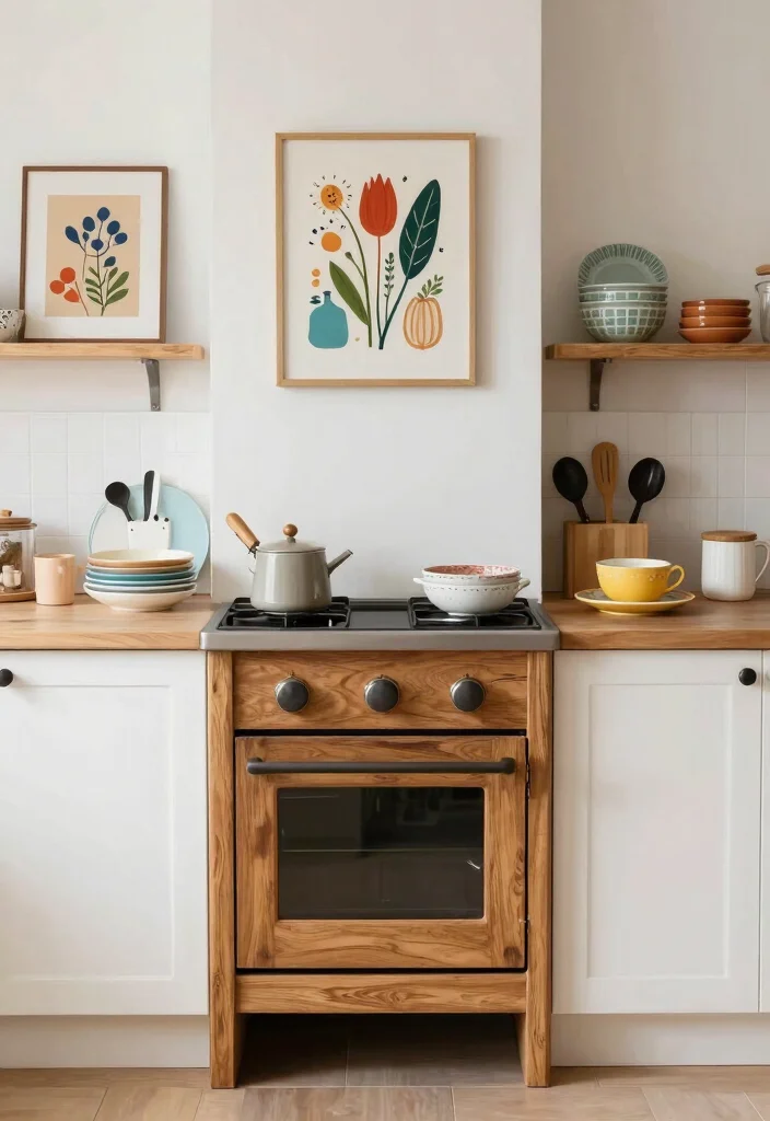 16 Wood Cook Stove Kitchen Ideas With Vintage Charm 12 16 Wood Cook Stove Kitchen Ideas With Vintage Charm - 12. Whimsical Decor Elements 1