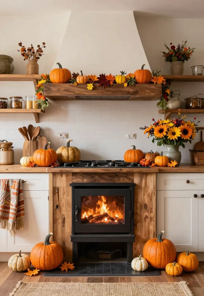 16 Wood Cook Stove Kitchen Ideas With Vintage Charm 16 16 Wood Cook Stove Kitchen Ideas With Vintage Charm - 16. Seasonal Decor Changes 1