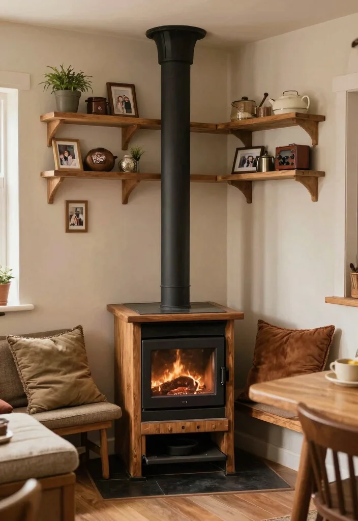 16 Wood Cook Stove Kitchen Ideas With Vintage Charm 9 16 Wood Cook Stove Kitchen Ideas With Vintage Charm - 9. Cozy Corner Nook 1