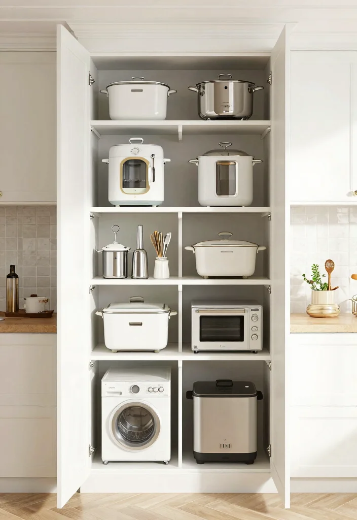 17 Appliance Cupboard Kitchen Ideas That Hide Clutter 15 17 Appliance Cupboard Kitchen Ideas That Hide Clutter - 15. Multi-tiered Storage 1