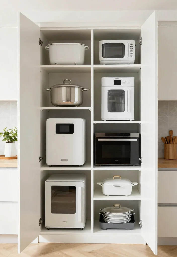 17 Appliance Cupboard Kitchen Ideas That Hide Clutter 16 17 Appliance Cupboard Kitchen Ideas That Hide Clutter - 16. Customizable Inserts 1