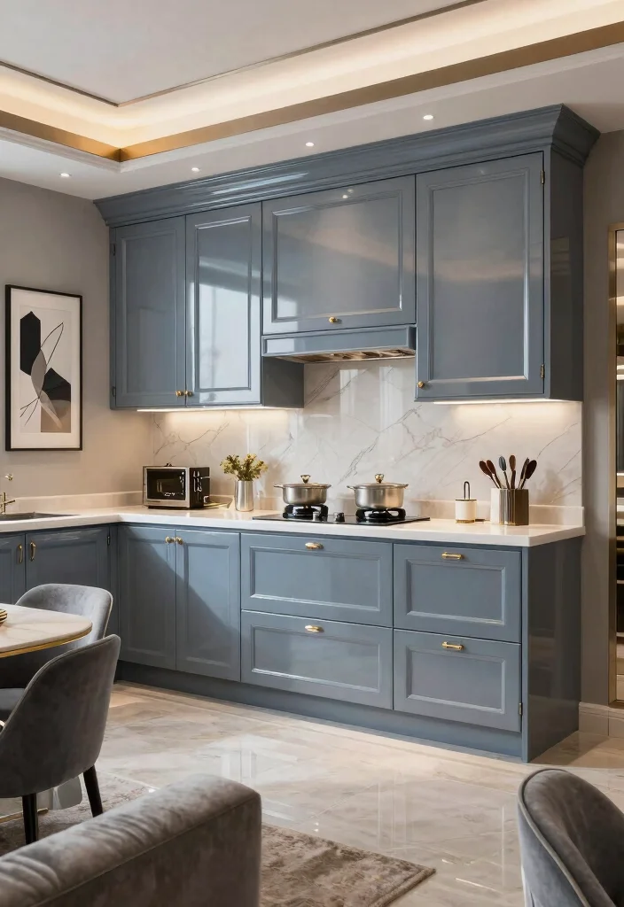 17 Blue Gray Kitchen Cabinets Ideas With Modern Elegance 13 17 Blue Gray Kitchen Cabinets Ideas With Modern Elegance - 13. Glamorous Blue Gray Interiors 1