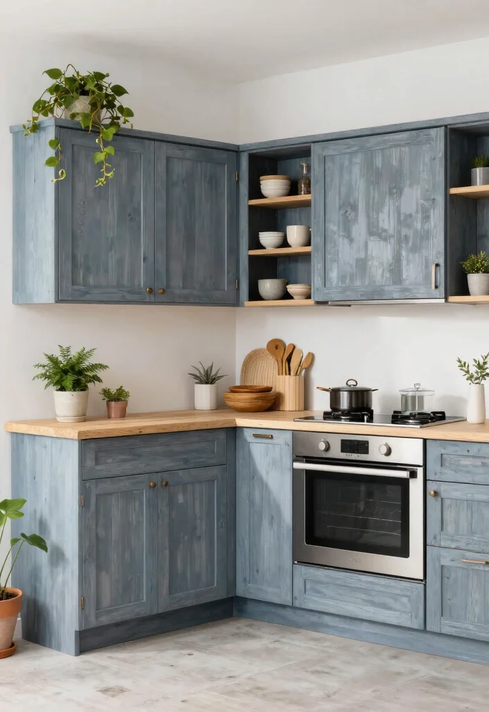 17 Blue Gray Kitchen Cabinets Ideas With Modern Elegance 14 17 Blue Gray Kitchen Cabinets Ideas With Modern Elegance - 14. Blue Gray Cabinets with Eco-Friendly Options 1