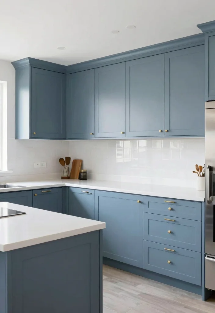 17 Blue Gray Kitchen Cabinets Ideas With Modern Elegance 6 17 Blue Gray Kitchen Cabinets Ideas With Modern Elegance - 6. Elegant Blue Gray with White Contrasts 1