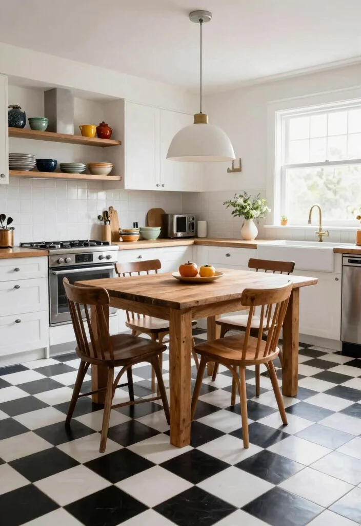17 Checkerboard Kitchen Floor Ideas With Retro Flair - 1. Classic Black and White Elegance 1