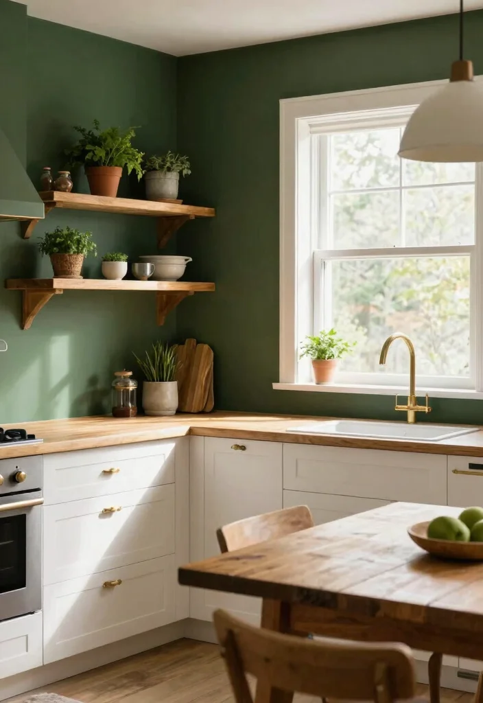 17 Dark Green Kitchen Walls Ideas With Bold Depth 1 17 Dark Green Kitchen Walls Ideas With Bold Depth - 1. Forest Green Elegance 1