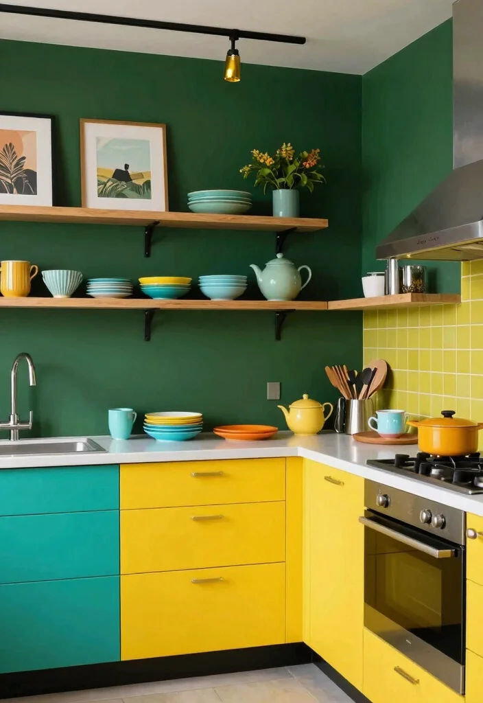 17 Dark Green Kitchen Walls Ideas With Bold Depth 10 17 Dark Green Kitchen Walls Ideas With Bold Depth - 10. Dark Green with Bright Accents 1