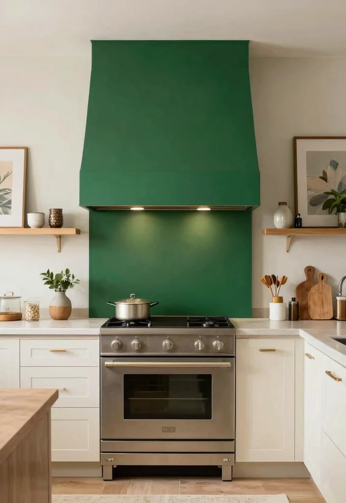 17 Dark Green Kitchen Walls Ideas With Bold Depth 6 17 Dark Green Kitchen Walls Ideas With Bold Depth - 6. Accent Wall Brilliance 1