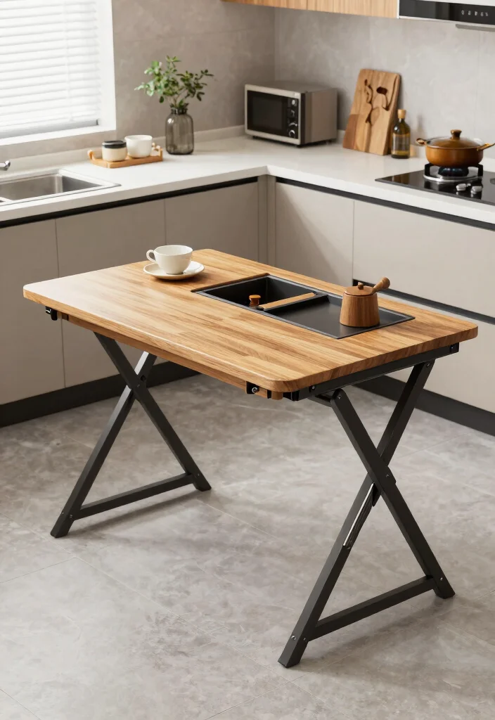17 Folding Kitchen Table Ideas For Compact Living - 15. The Optimize and Organize Table 1