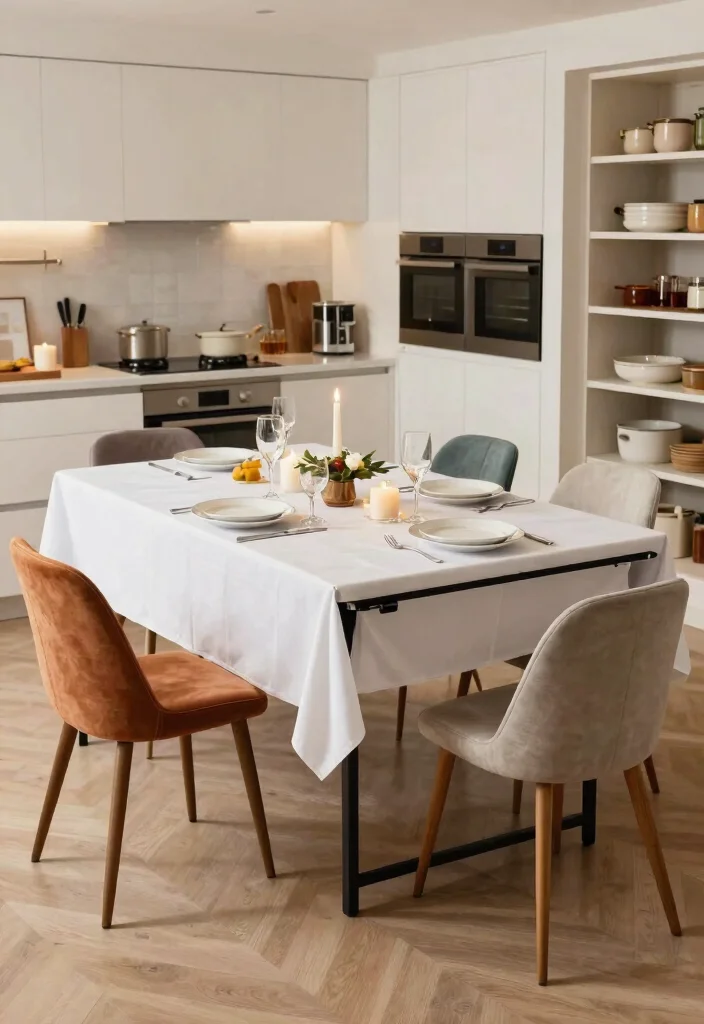 17 Folding Kitchen Table Ideas For Compact Living - 2. The Extendable Table 1