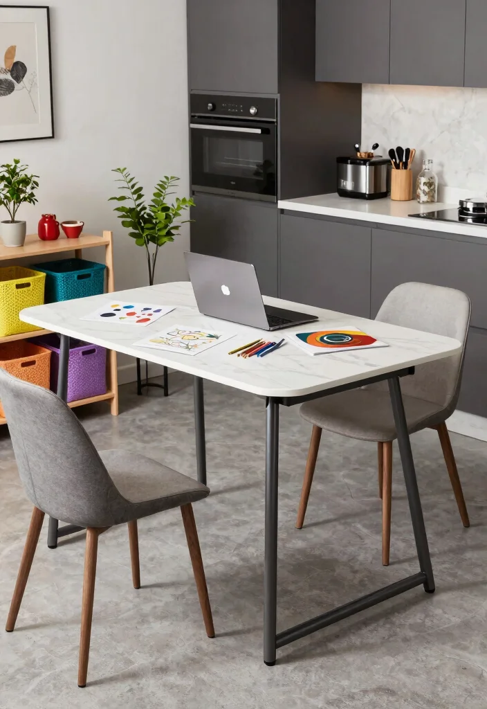17 Folding Kitchen Table Ideas For Compact Living - 4. The Multi-Functional Table 1