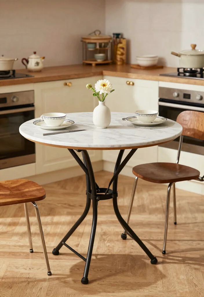 17 Folding Kitchen Table Ideas For Compact Living - 5. The Bistro Style Table 1