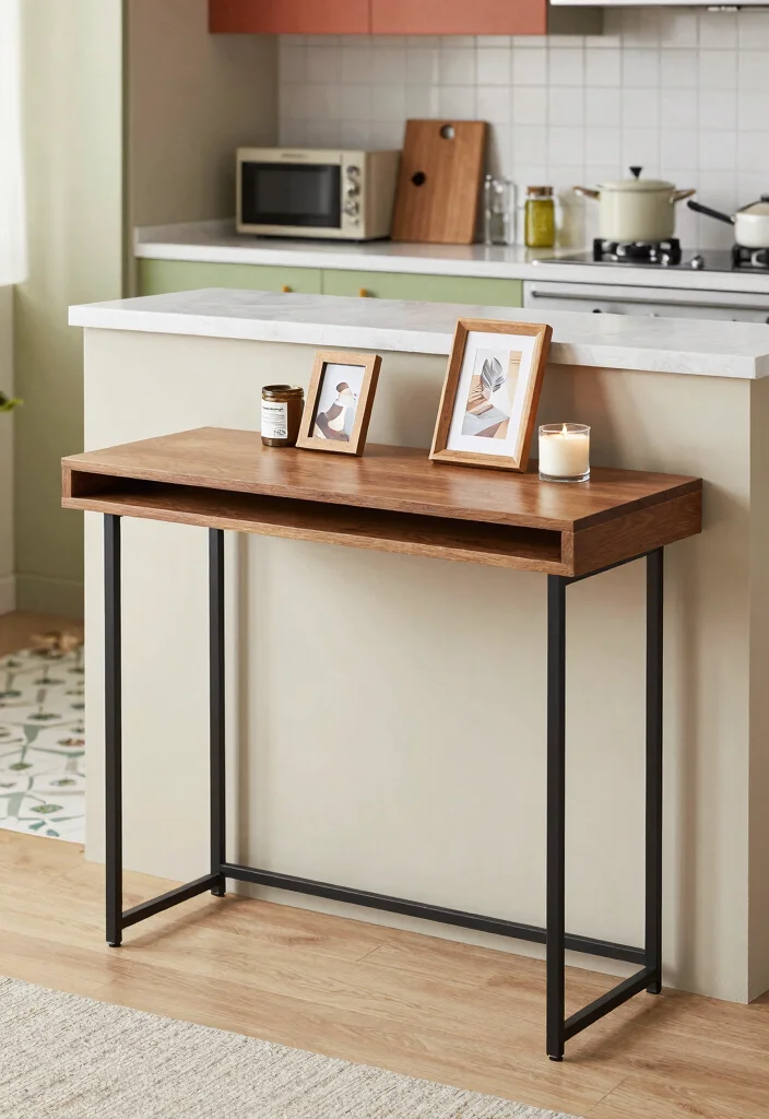 17 Folding Kitchen Table Ideas For Compact Living - 6. The Console Table Conversion 1