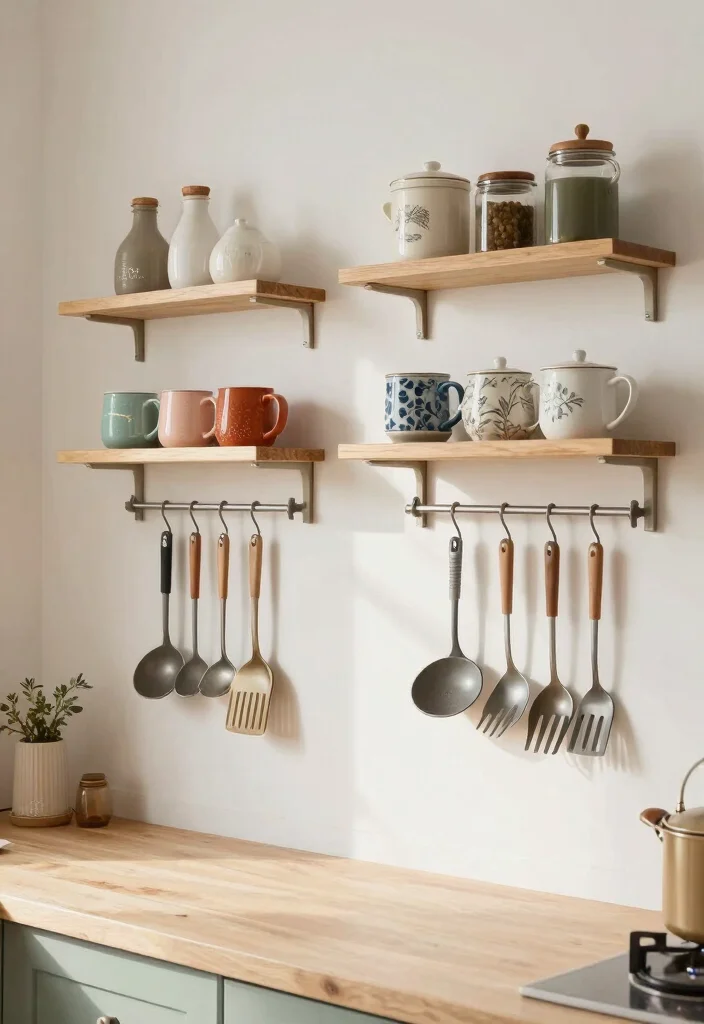 17 Kitchen Counter Styling Ideas That Look Effortlessly Chic - 13. Utilize Functional Wall Space 1