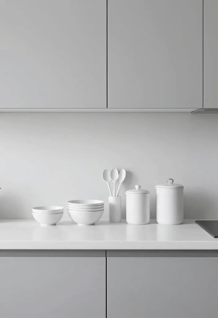 17 Kitchen Counter Styling Ideas That Look Effortlessly Chic - 2. Go for a Minimalist Color Palette 1