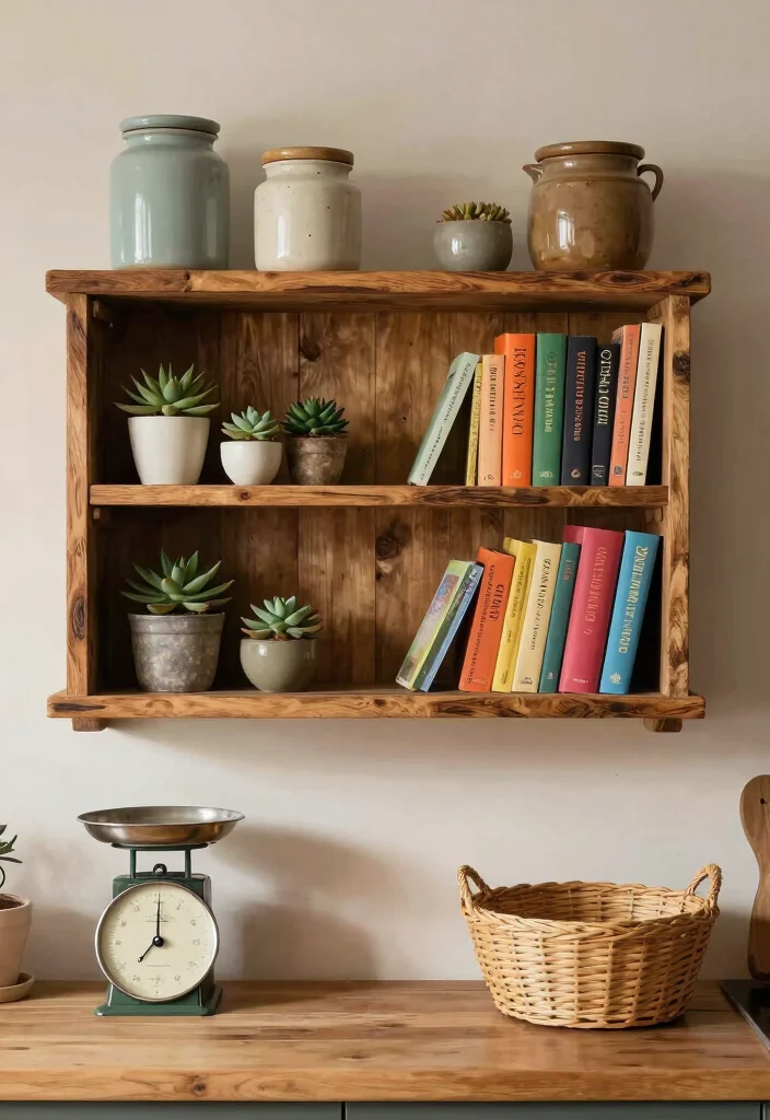 17 Kitchen Shelving Ideas Wall Shelves That Elevate Storage - 1. Rustic Reclaimed Wood Shelves 1
