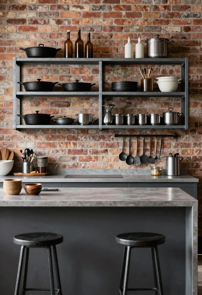 17 Kitchen Shelving Ideas Wall Shelves That Elevate Storage - 3. Industrial Metal Shelves 1