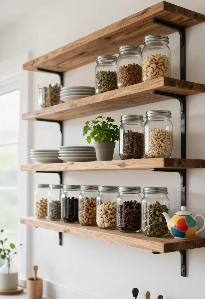 17 Kitchen With Pantry Ideas That Boost Storage - 1. Open Shelving Delight 1