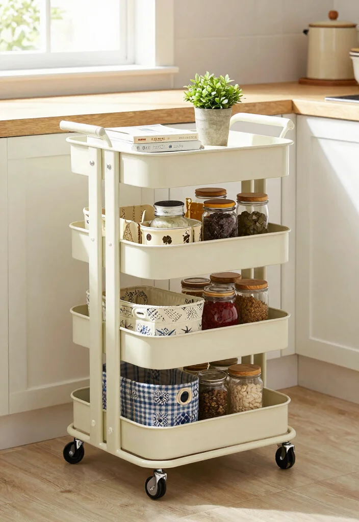 17 Kitchen With Pantry Ideas That Boost Storage - 2. Chic Rolling Pantry 1