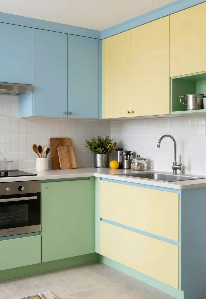 17 Light Blue Kitchen Cabinets Ideas With Fresh Coastal Vibes 16 17 Light Blue Kitchen Cabinets Ideas With Fresh Coastal Vibes - 16. Mix and Match 1