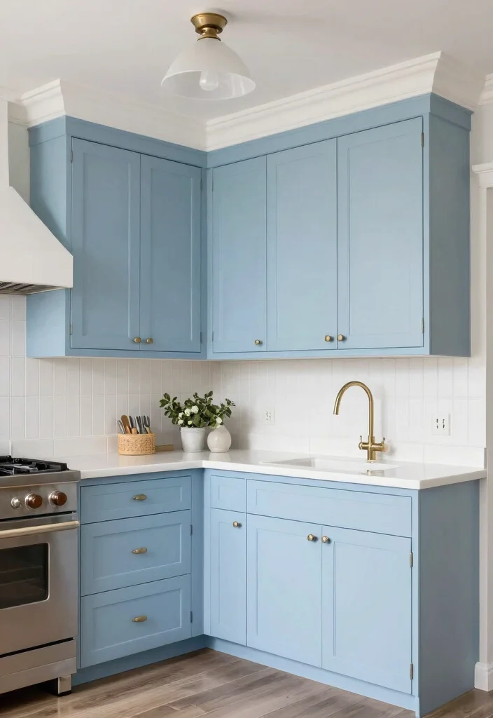 17 Light Blue Kitchen Cabinets Ideas With Fresh Coastal Vibes 17 17 Light Blue Kitchen Cabinets Ideas With Fresh Coastal Vibes - 17. Timeless Classic 1