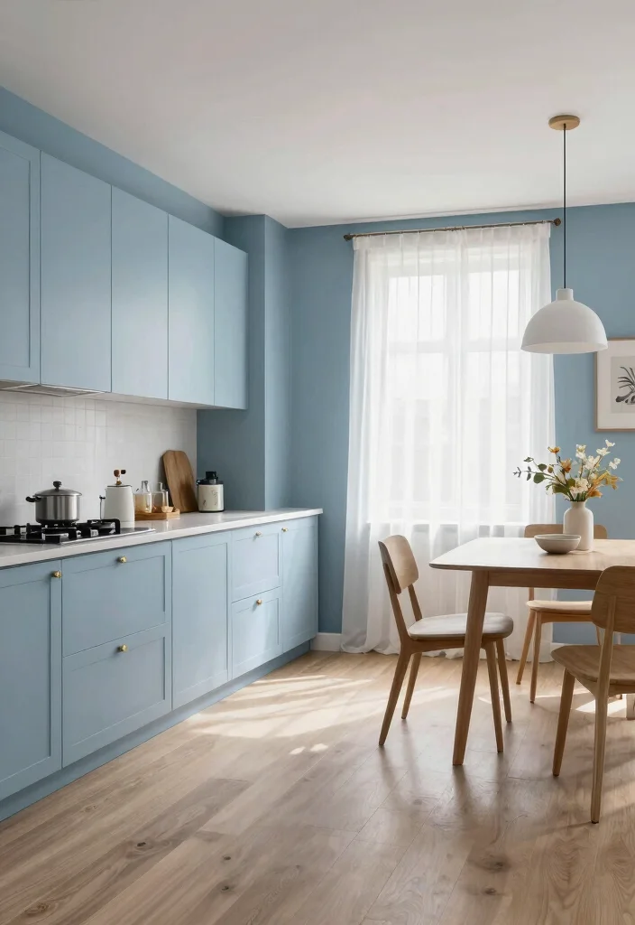 17 Light Blue Kitchen Cabinets Ideas With Fresh Coastal Vibes 9 17 Light Blue Kitchen Cabinets Ideas With Fresh Coastal Vibes - 9. Open Concept Flow 1