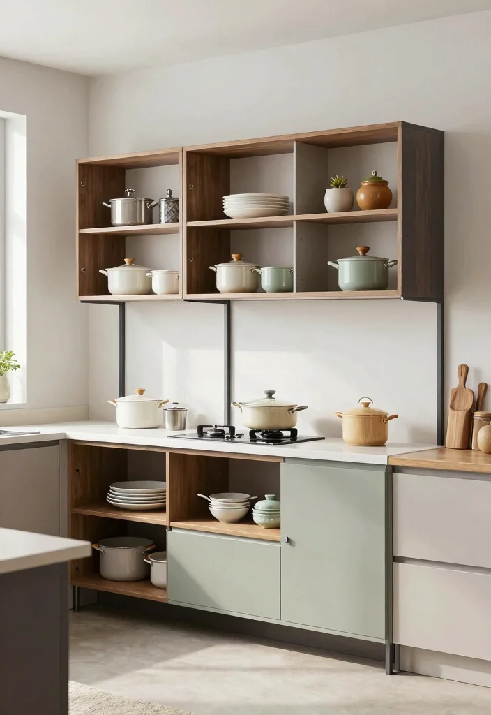 17 Modern Kitchen Shelves Ideas With Clean Lines - 17. Modular Shelving Systems 1