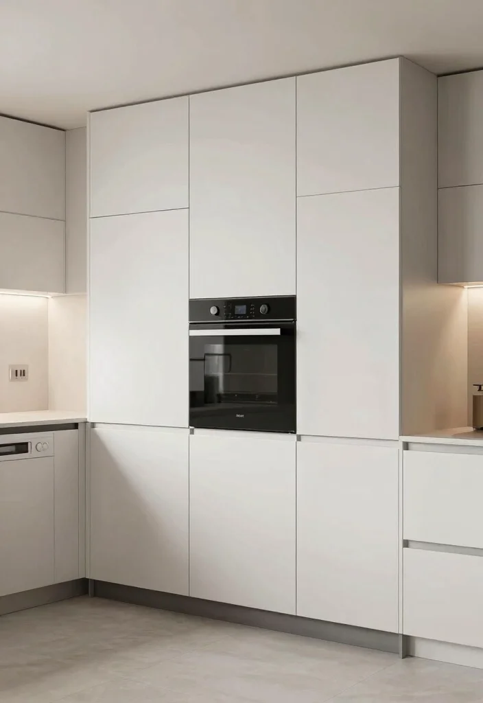 17 Small Kitchen Cabinets Ideas That Feel Spacious - 14. Integrated Appliances for a Clean Look 1