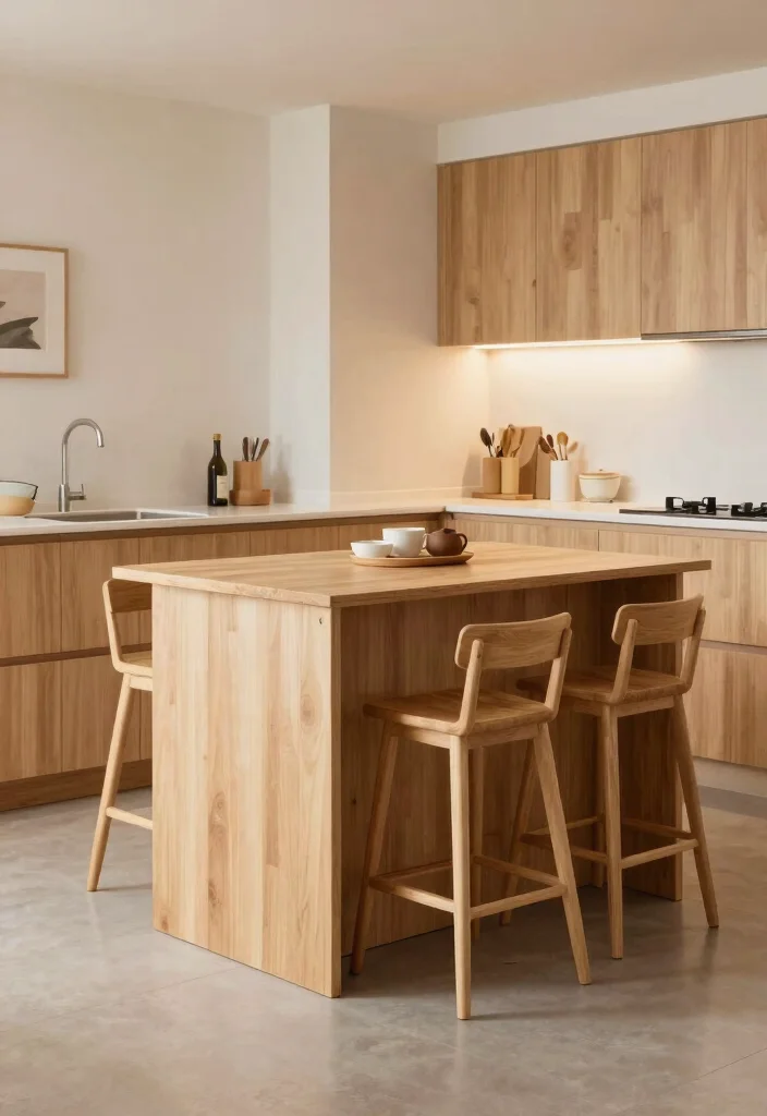 17 Small Kitchen Cabinets Ideas That Feel Spacious - 4. Compact Kitchen Island with Storage 1