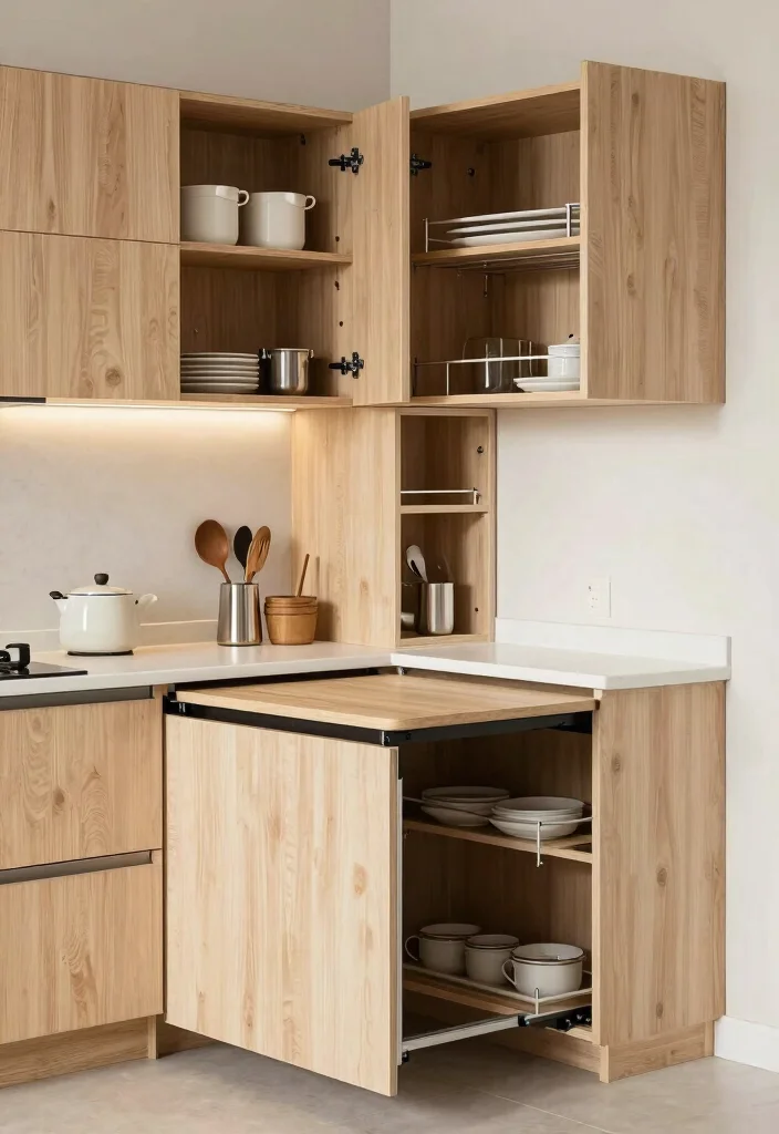 17 Small Kitchen Cabinets Ideas That Feel Spacious - 5. Multi-Functional Cabinets 1