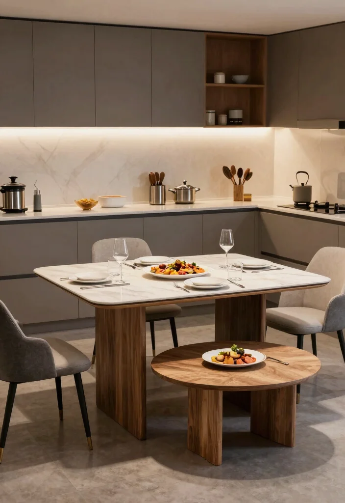 17 Small Kitchen With Dining Table Ideas That Fit Perfectly - 10. Convertible Tables 1