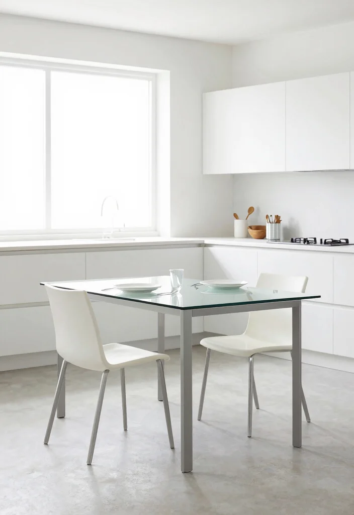 17 Small Kitchen With Dining Table Ideas That Fit Perfectly - 11. Minimalist Dining Solutions 1