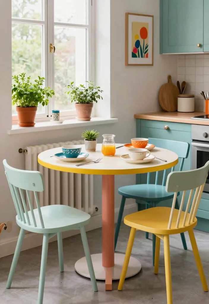 17 Small Kitchen With Dining Table Ideas That Fit Perfectly - 13. Compact Round Bistro Tables 1
