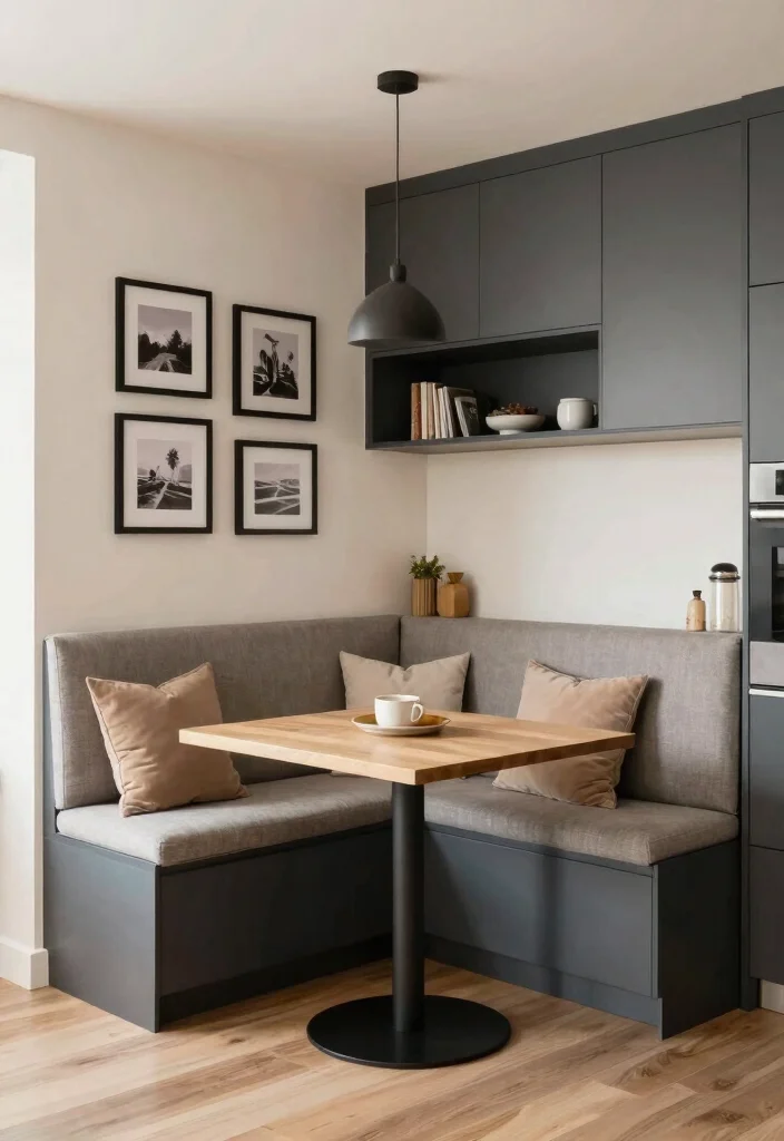 17 Small Kitchen With Dining Table Ideas That Fit Perfectly - 14. Custom Built-in Solutions 1