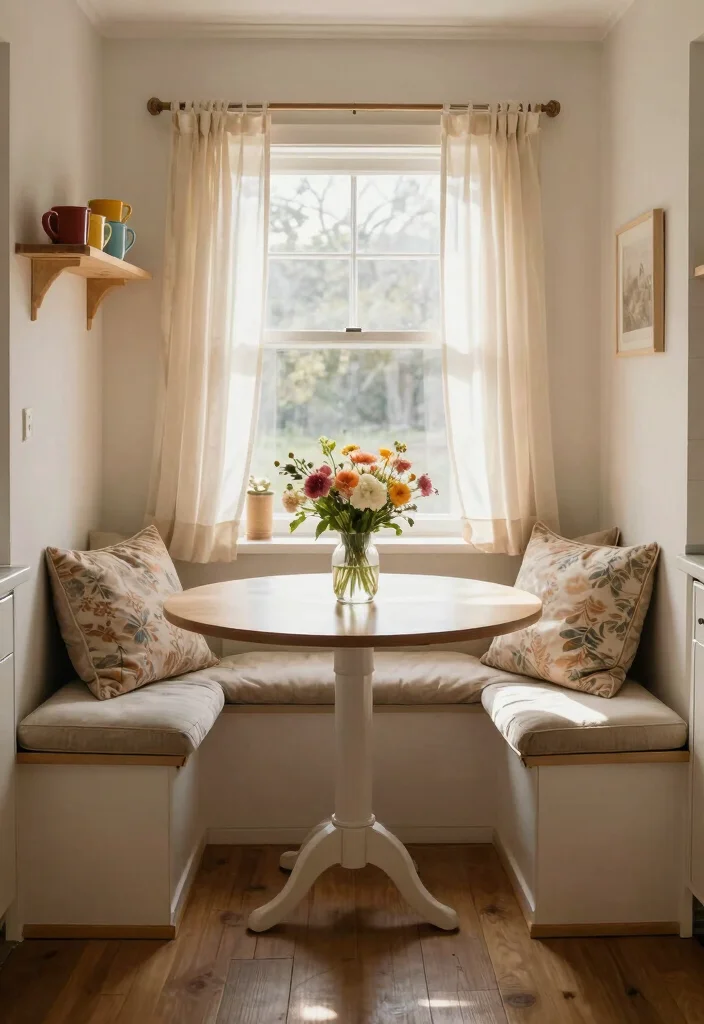 17 Small Kitchen With Dining Table Ideas That Fit Perfectly - 2. Breakfast Nook with Bench Seating 1