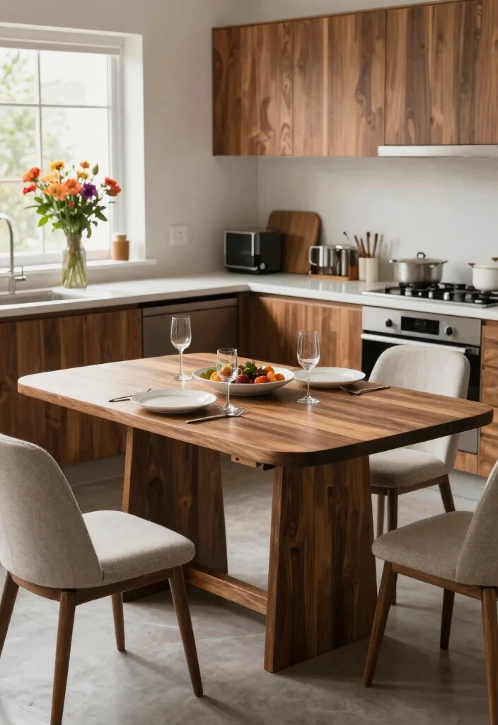 17 Small Kitchen With Dining Table Ideas That Fit Perfectly - 4. Drop-leaf Table 1