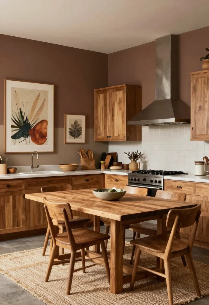 18 Brown Kitchen Walls Ideas With Cozy Depth - 5. Earthy Brown Blend 1