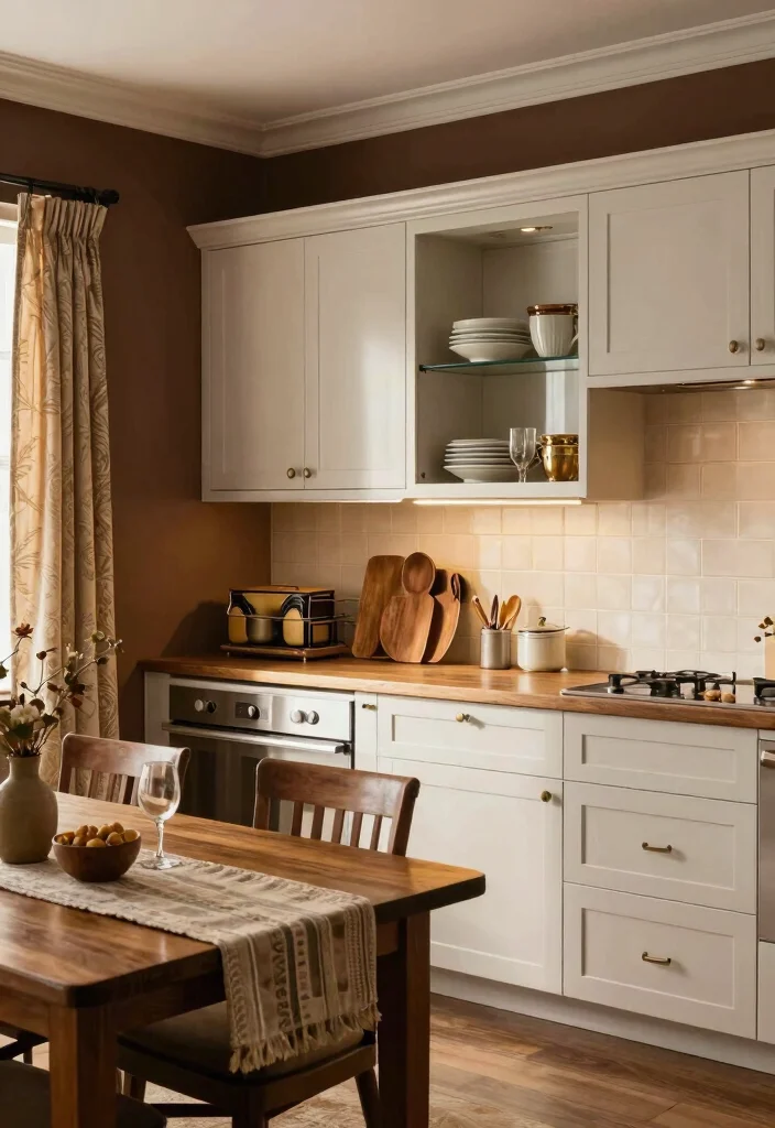 18 Brown Kitchen Walls Ideas With Cozy Depth - 7. Rich Walnut Texture 1